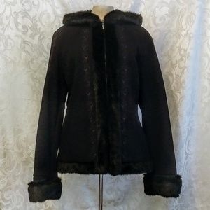 Croft & Barrow Wool Coat with Faux Fur Trim
